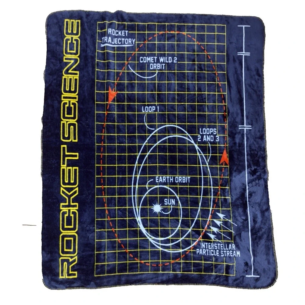 Lands End‎ Rocket Science Throw Blanket Fleece Moon Exploration Space Artemis
